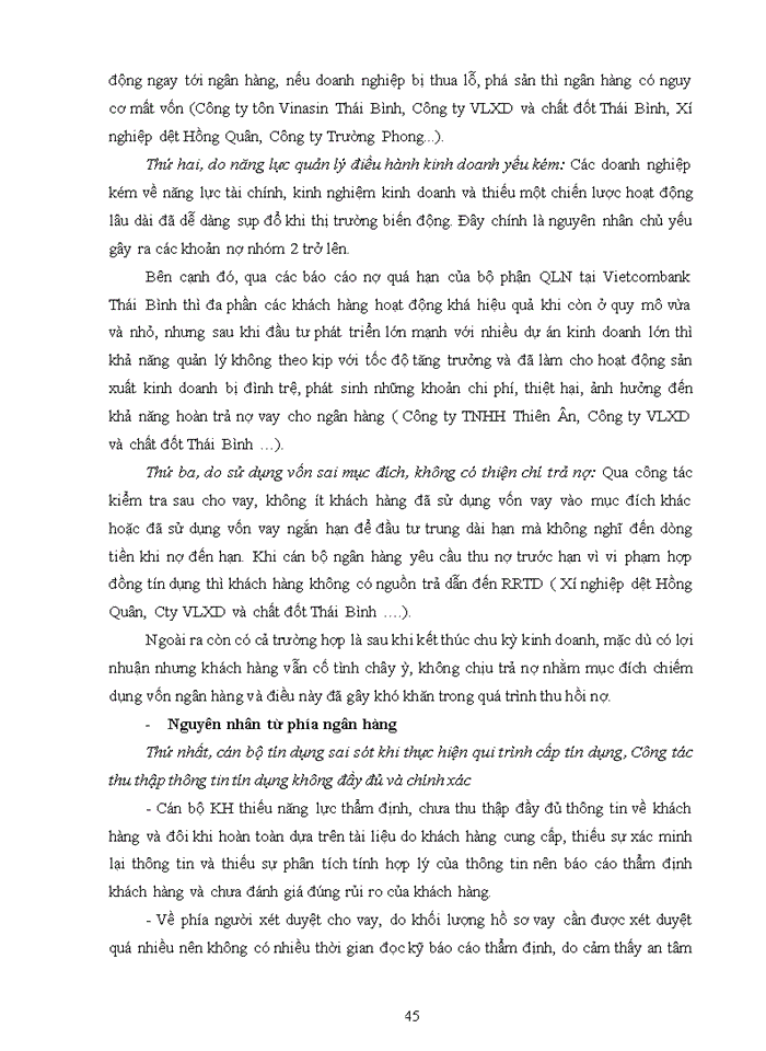 image for page Tăng cường Quản trị rủi ro tín dụng tại Ngân hàng Thương mại Cổ phần Ngoại thương Việt Nam – Chi nhánh Thái Bình
