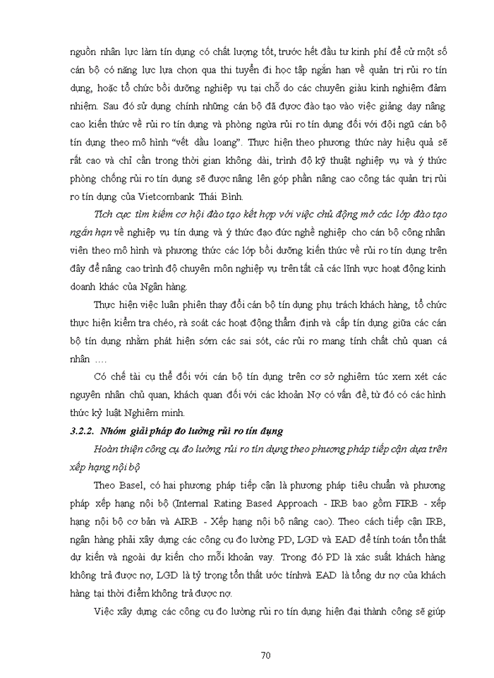 image for page Tăng cường Quản trị rủi ro tín dụng tại Ngân hàng Thương mại Cổ phần Ngoại thương Việt Nam – Chi nhánh Thái Bình
