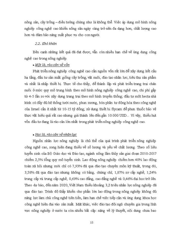 image for page Phân tích thực trạng và đề xuất các giải pháp để phát triển nông nghiệp công nghệ cao ở Việt Nam
