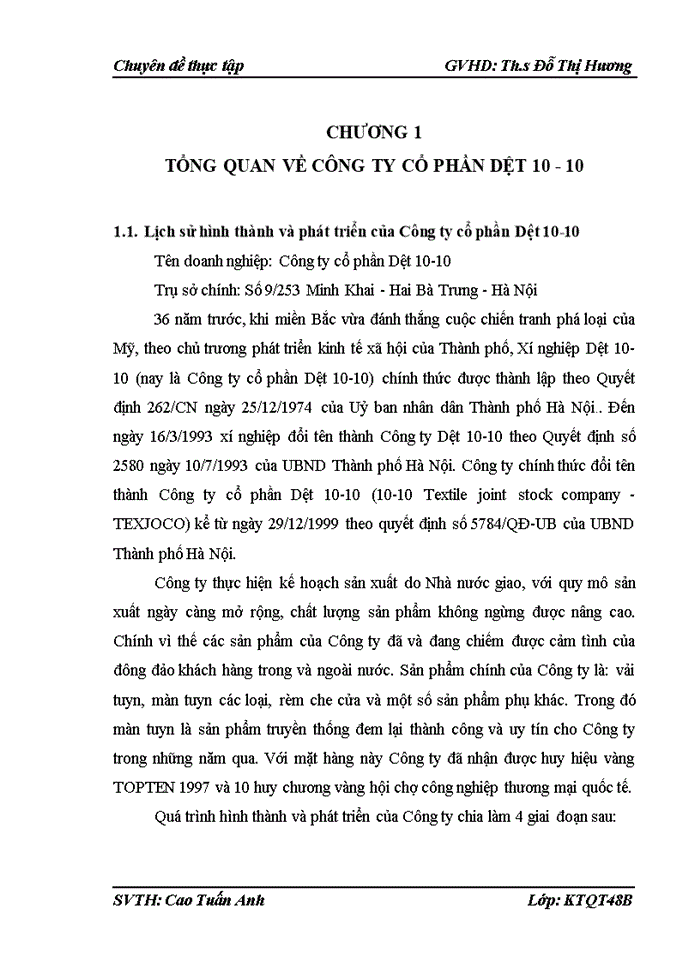 image for page Hoạt động xuất khẩu của Công ty cổ phần Dệt 10-10