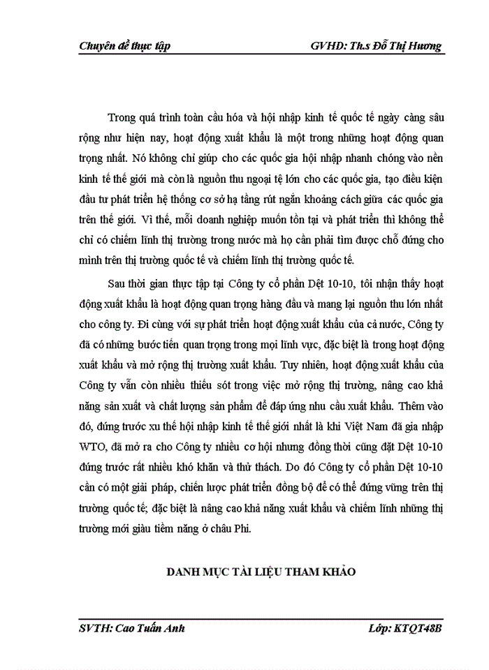 image for page Hoạt động xuất khẩu của Công ty cổ phần Dệt 10-10