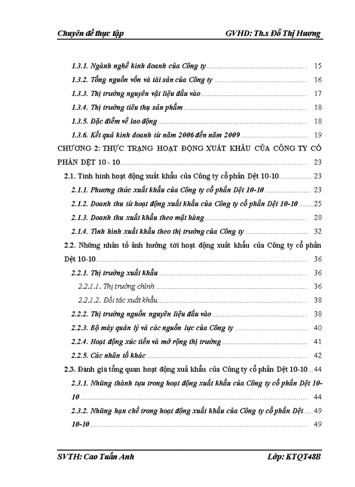 image for page Hoạt động xuất khẩu của Công ty cổ phần Dệt 10-10