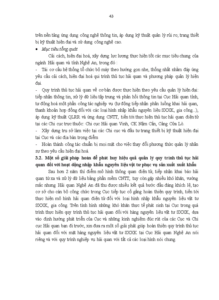 image for page Hoàn thiện quy trình nghiệp vụ hải quan đối với hoạt động nhập khẩu nguyên liệu, vật tư để sản xuất hàng xuất khẩu ở Cục Hải quan Nghệ An