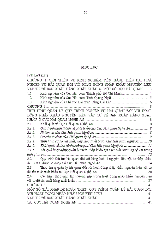 image for page Hoàn thiện quy trình nghiệp vụ hải quan đối với hoạt động nhập khẩu nguyên liệu, vật tư để sản xuất hàng xuất khẩu ở Cục Hải quan Nghệ An