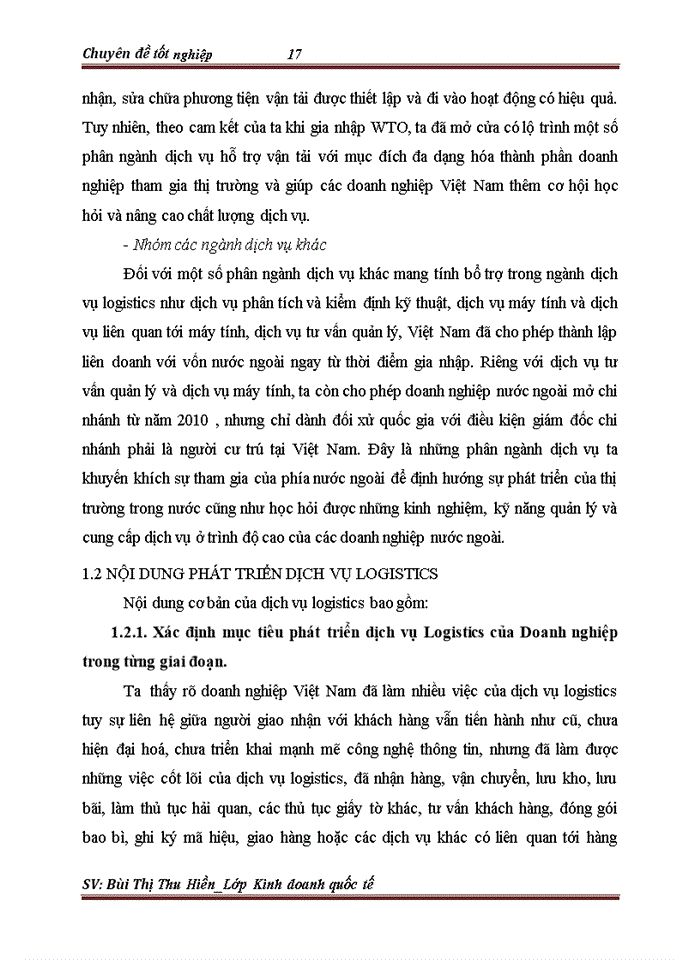 image for page Phát triển hoạt động kinh doanh dịch vụ Logistics tại Công ty TNHH Thương Mại và Đầu tư Huy Phát
