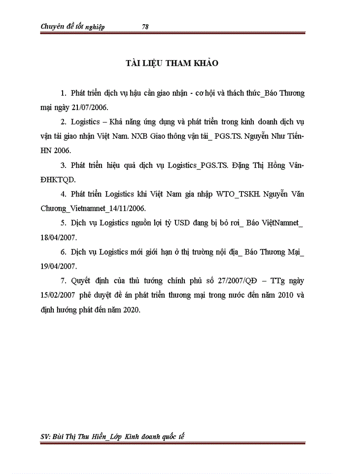 image for page Phát triển hoạt động kinh doanh dịch vụ Logistics tại Công ty TNHH Thương Mại và Đầu tư Huy Phát