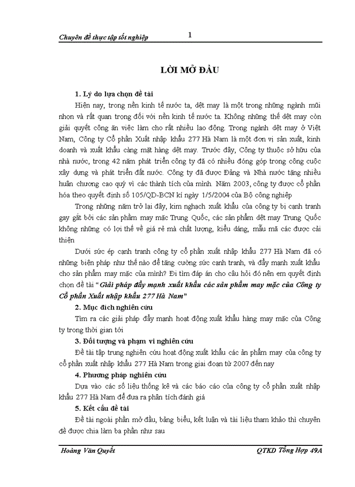 image for page Giải pháp đẩy mạnh xuất khẩu các sản phẩm may mặc của Công ty Cổ phần Xuất nhập khẩu 277 Hà Nam