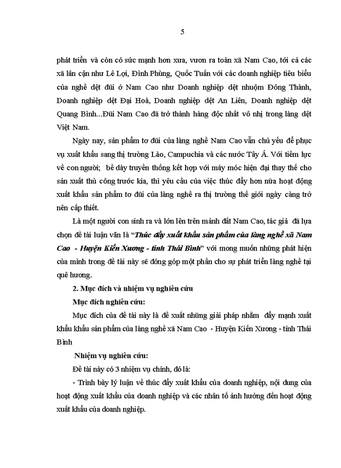 image for page Thúc đẩy xuất khẩu sản phẩm của làng nghề xã Nam Cao  - Huyện Kiến Xương - tỉnh Thái Bình