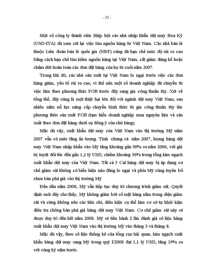 image for page Rào cản thương mại của Mỹ đối với hàng dệt may Việt Nam  - Thực trạng và giải pháp