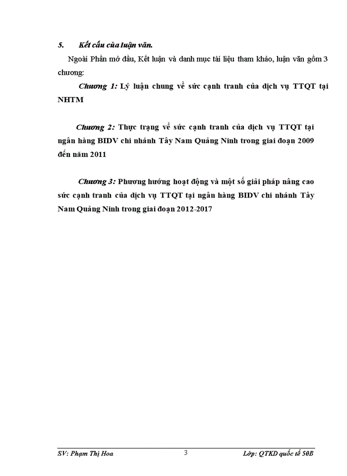 image for page Nâng cao sức cạnh tranh của dịch vụ thanh toán quốc tế tại ngân hàng BIDV chi nhánh Tây Nam Quảng Ninh