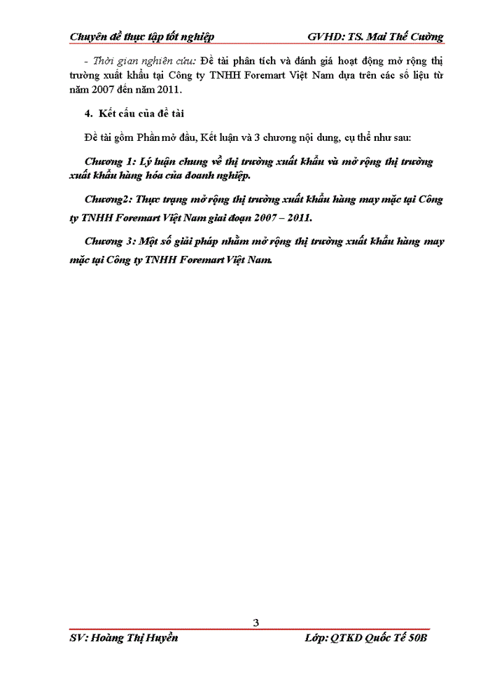 image for page Mở rộng thị trường xuất khẩu hàng may mặc tại Công ty TNHH Foremart Việt Nam