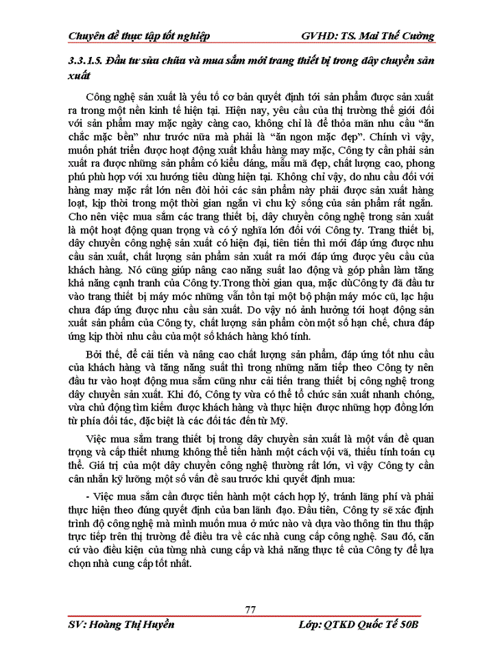 image for page Mở rộng thị trường xuất khẩu hàng may mặc tại Công ty TNHH Foremart Việt Nam