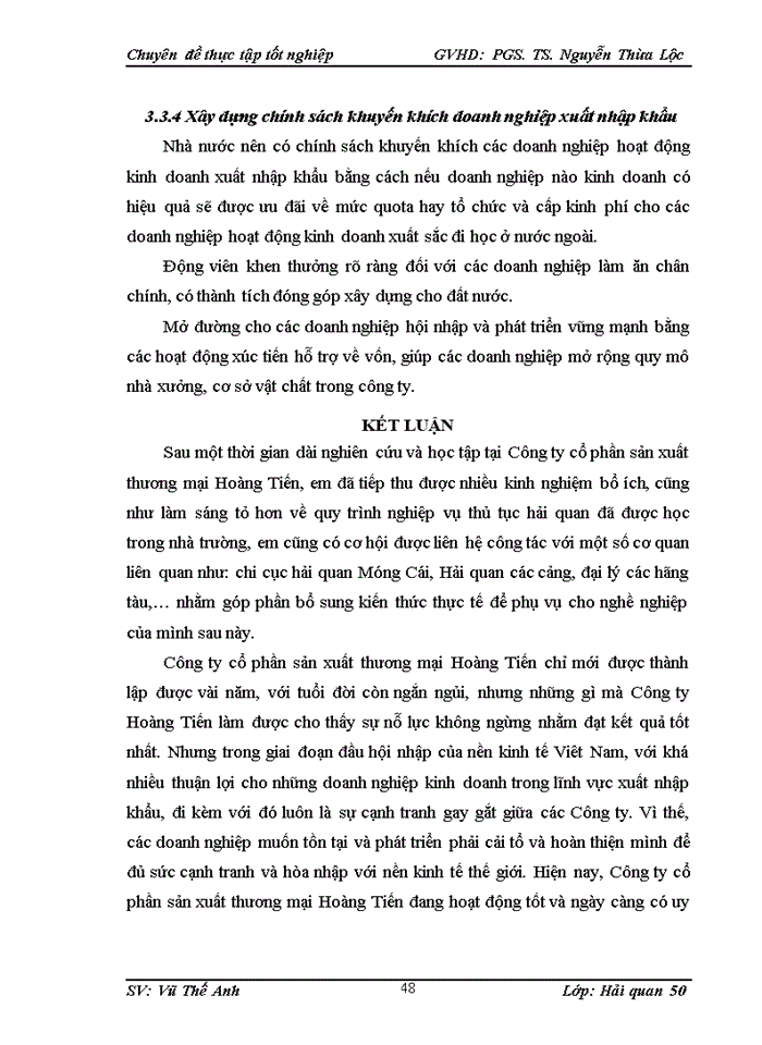 image for page Giải pháp hoàn thiện quy trình thủ tục hải quan đối với hàng hóa xuất khẩu tại công ty cổ phần sản xuất thương mại hoàng tiến