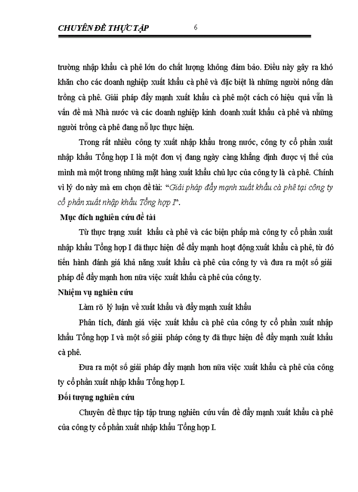 image for page Giải pháp đẩy mạnh xuất khẩu cà phê tại công ty cổ phần xuất nhập khẩu Tổng hợp I