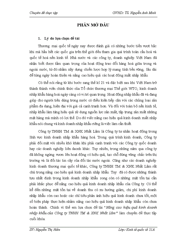 image for page Nâng cao hiệu quả kinh doanh nhập khẩu của công ty tnhh tm & xnk nhất lâm