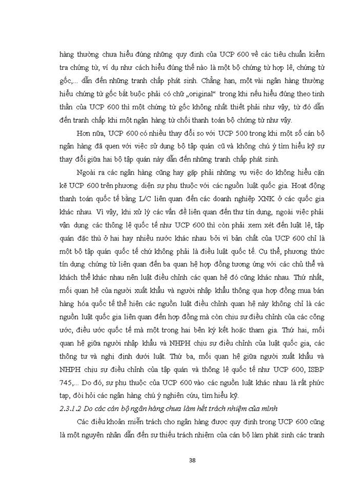 image for page Vận dụng UCP 600 trong việc giải quyết các tranh chấp phát sinh trong phương thức thanh toán tín dụng  chứng từ tại một số NHTM Việt Nam