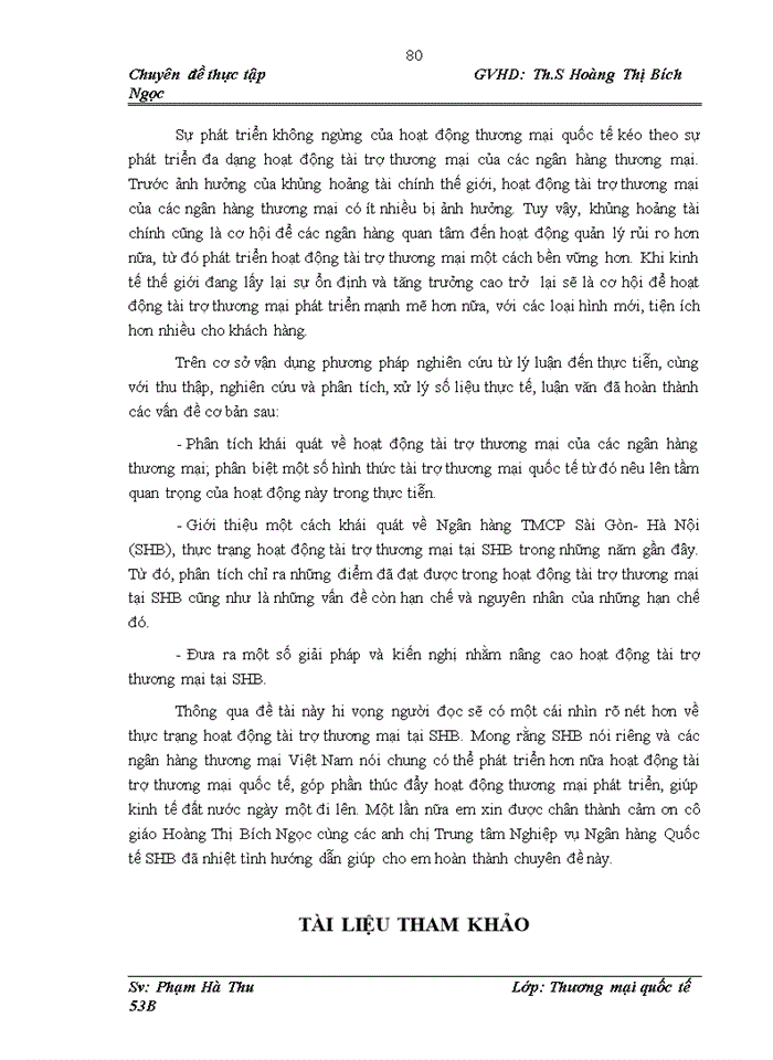 image for page Hoạt động tài trợ thương mại tại Ngân hàng TMCP Sài Gòn – Hà Nội (SHB)