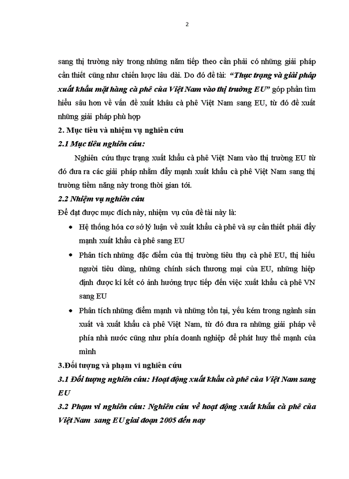 image for page Thực trạng và giải pháp xuất nhập khẩu mặt hàng cà phê của việt nam vào thị trường eu