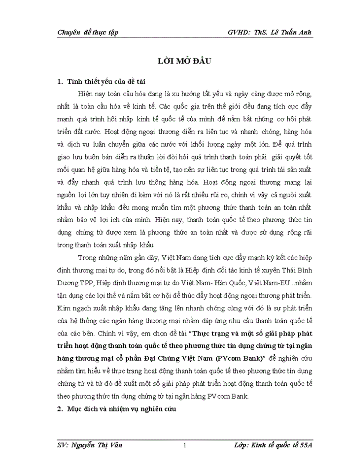 image for page Thực trạng và một số giải pháp phát triển hoạt động thanh toán quốc tế theo phương thức tín dụng chứng từ tại ngân hàng thương mại cổ phần đại chúng việt nam (pvcom bank)