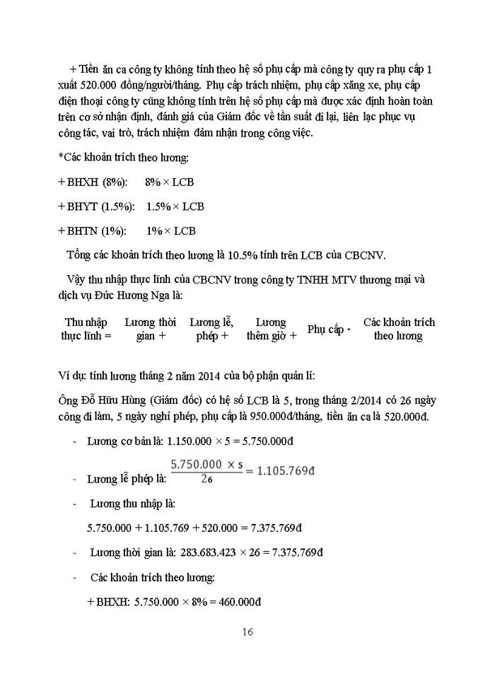 image for page Thực trạng công tác kế toán tiền lương và các khoản trích theo lương tại công ty TNHH MTV thương mại và dịch vụ Đức Hương Nga