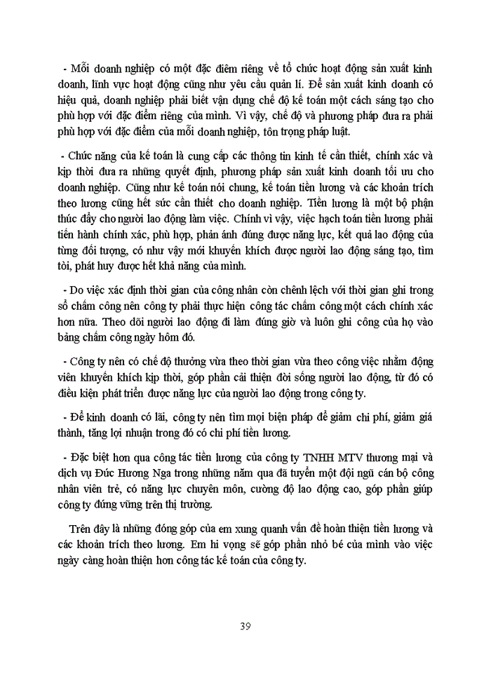 image for page Thực trạng công tác kế toán tiền lương và các khoản trích theo lương tại công ty TNHH MTV thương mại và dịch vụ Đức Hương Nga