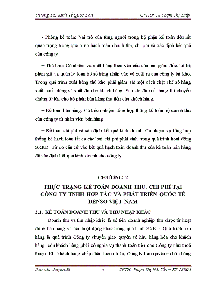 image for page Hoàn thiện kế toán doanh thu, chi phí và xác định kết quả kinh doanh tại Công ty TNHH Hợp tác và Phát triển Quốc tế DENSO Việt Nam