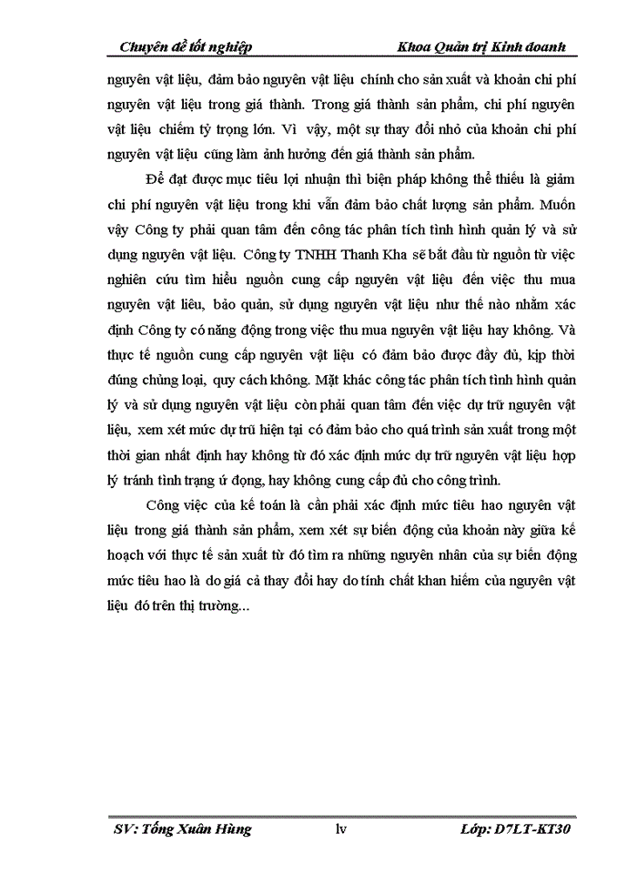 image for page Hoàn thiện kế toán nguyên vật liệu tại Công ty TNHH Thanh Kha