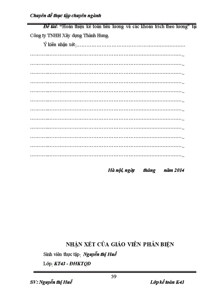 image for page Thực trạng kế toán tiền lương và các khoản trích theo lương tại Công ty TNHH Xây dựng Thành Hưng.