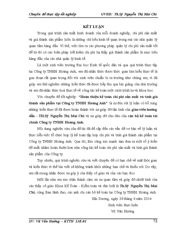 image for page Hoàn thiện kế toán chi phí sản xuất và tính giá thành sản phẩm tại công ty tnhh hoàng anh