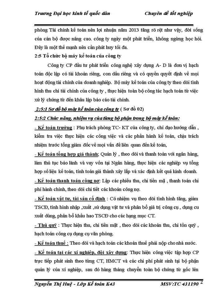 image for page Tổ chức công tác kế toán tập hợp chi phí sản xuất và tính giá thành sản phẩm xây lắp ở Công ty Cổ phần Đầu tư Phát triển công nghệ xây dựng A-D