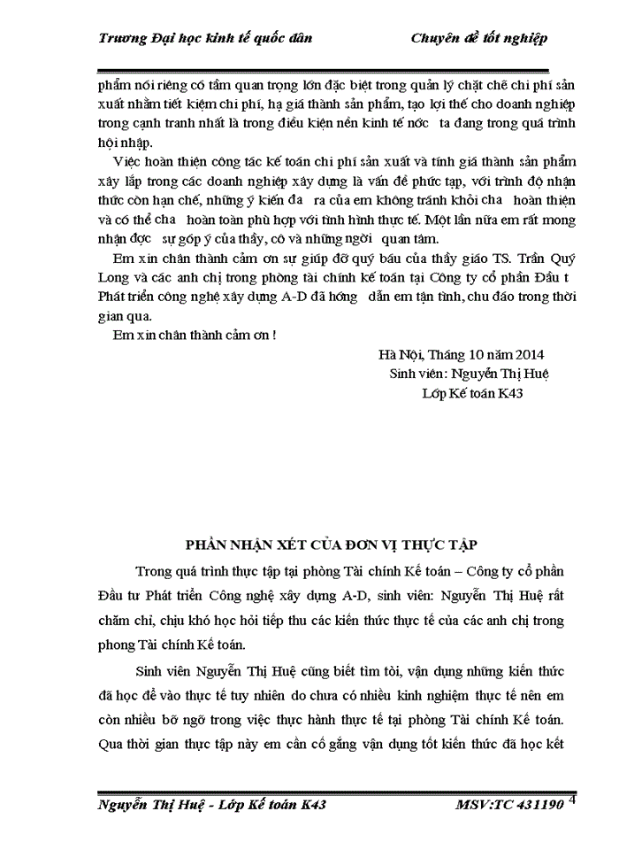 image for page Tổ chức công tác kế toán tập hợp chi phí sản xuất và tính giá thành sản phẩm xây lắp ở Công ty Cổ phần Đầu tư Phát triển công nghệ xây dựng A-D