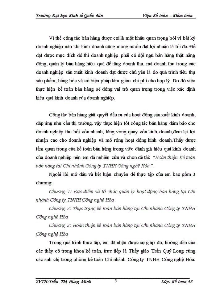 image for page Hoàn thiện Kế toán bán hàng tại Chi nhánh Công ty TNHH Công nghệ Hóa