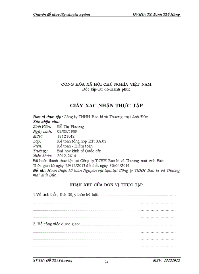 image for page Hoàn thiện kế toán NVL tại Công ty TNHH Bao bì và Thương mại Anh Đức