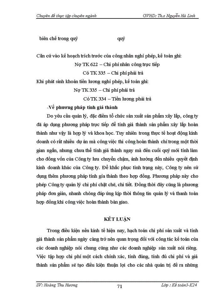 image for page Hoàn thiện kế toán chi phí sản xuất và tính giá thành sản phẩm tại Công ty cổ phần Lilama10