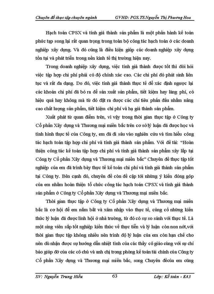 image for page Hoàn thiện kế toán chi phí sản xuất và tính giá thành sản phẩm xây lắp tại Công ty Cổ phần Xây dựng và Thương mại miền bắc