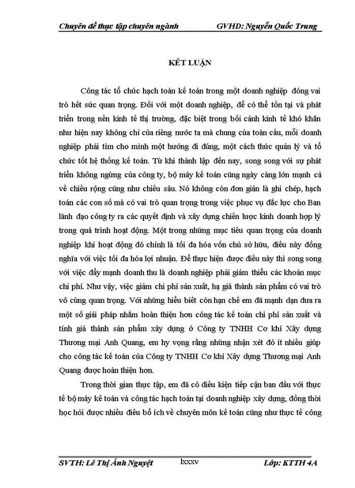 image for page Hoàn thiện kế toán chi phí sản xuất và tính giá thành sản phẩm tại công ty tnhh cơ khí xây dựng thương mại anh quang
