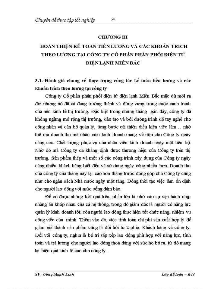 image for page Hoàn thiện kế toán tiền lương và các khoản trích theo lương  tại Công ty Cổ phần phân phối điện tử điện lạnh Miền Bắc tổ