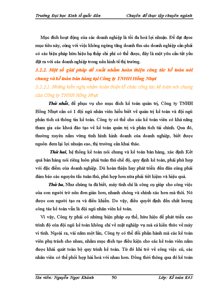 image for page Hoàn thiện  công tác kế toán bán hàng tại Công ty TNHH Hồng Nhựt