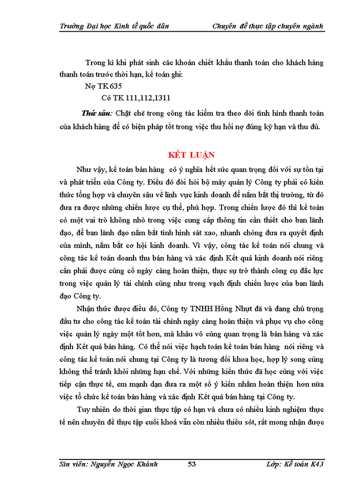 image for page Hoàn thiện  công tác kế toán bán hàng tại Công ty TNHH Hồng Nhựt