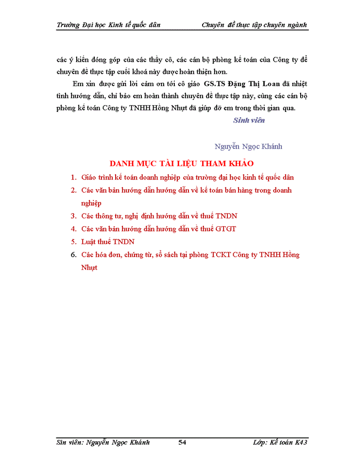 image for page Hoàn thiện  công tác kế toán bán hàng tại Công ty TNHH Hồng Nhựt