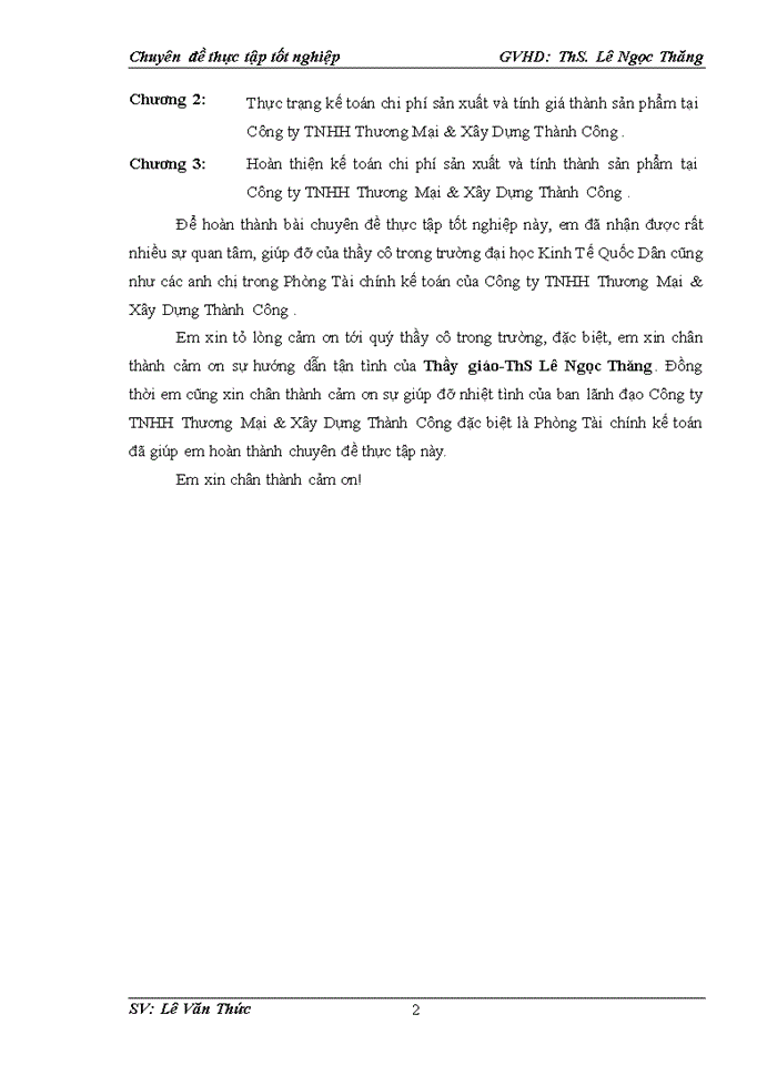 image for page Hoàn thiện kế toán chi phí sản xuất và tính giá thành sản phẩm xây lắp tại công ty tnhh thương mại & xây dựng thành công