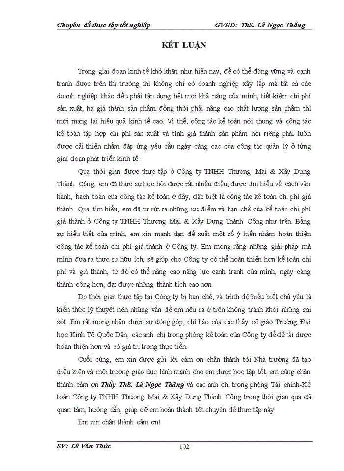 image for page Hoàn thiện kế toán chi phí sản xuất và tính giá thành sản phẩm xây lắp tại công ty tnhh thương mại & xây dựng thành công