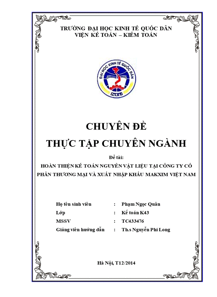 image for page Hoàn thiện kế toán nguyên vật liệu tại công ty cổ phần thương mại và xuất nhập khẩu makxim việt nam