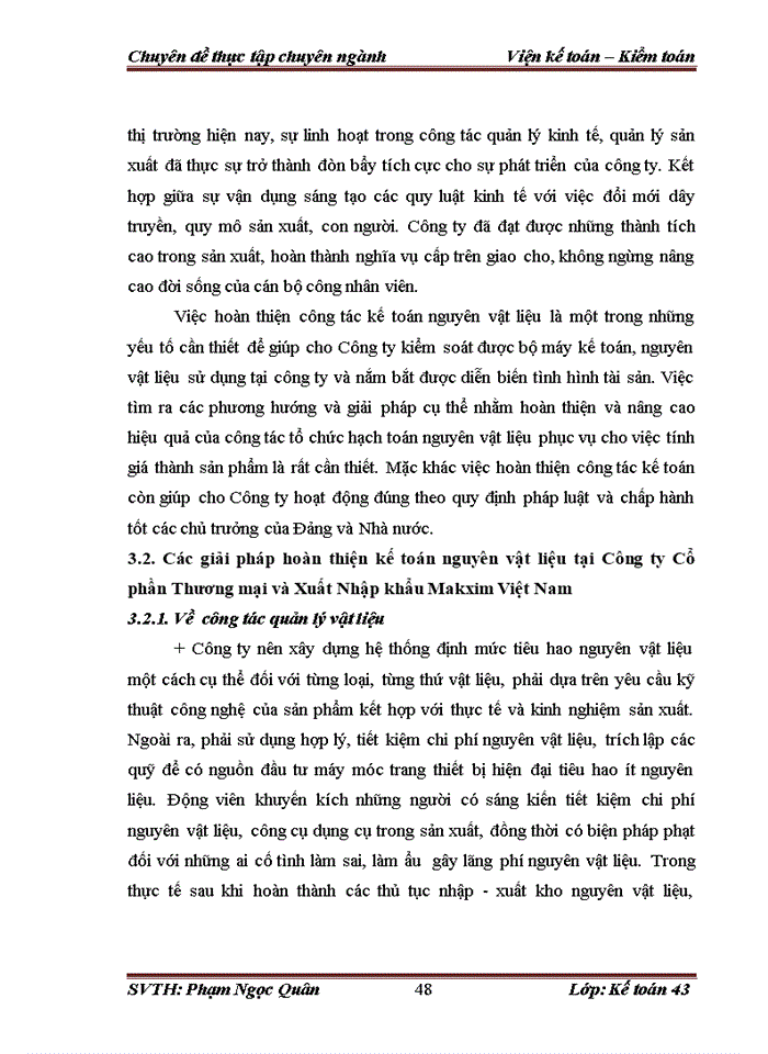 image for page Hoàn thiện kế toán nguyên vật liệu tại công ty cổ phần thương mại và xuất nhập khẩu makxim việt nam