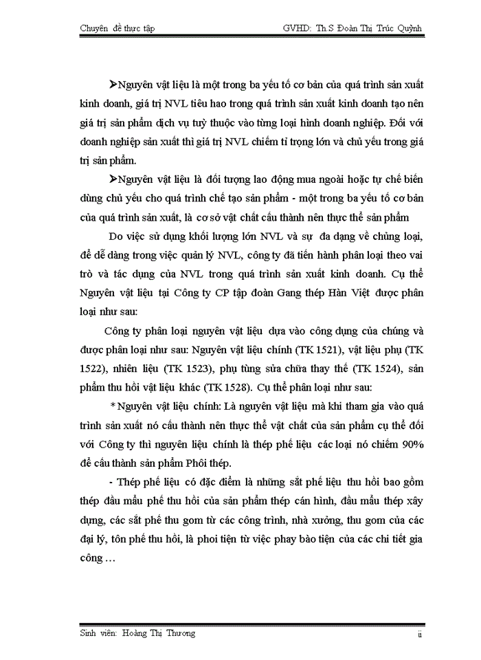 image for page Hoàn thiện công tác kế toán Nguyên vật liệu tại Công ty CP Tập đoàn Gang thép Hàn Việt