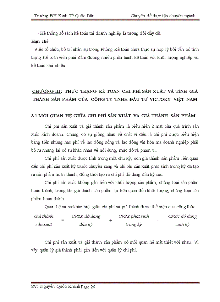 image for page Hạch toán chi phí sản xuất và tính giá thành sản phẩm vỏ bao xi măng tại Công ty TNHH Đầu tư Victory Việt Nam