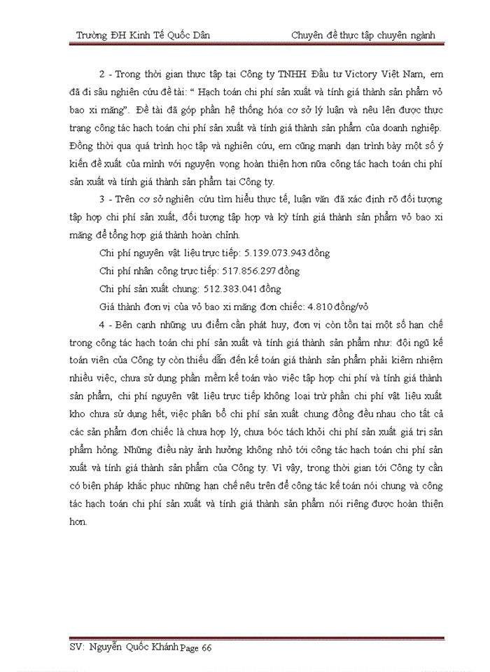image for page Hạch toán chi phí sản xuất và tính giá thành sản phẩm vỏ bao xi măng tại Công ty TNHH Đầu tư Victory Việt Nam