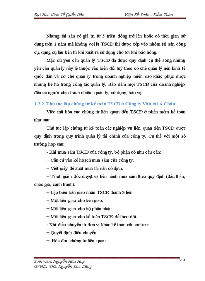 image for page Hoàn thiện kế toán tài sản cố định hữu hình tại Công ty Cổ phần Vận tải Á Châu