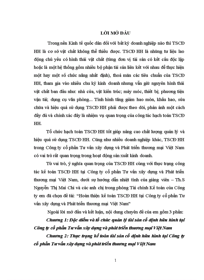 image for page Hoàn thiện kế toán tài sản cố định hữu hình tại công ty cổ phần tư vấn xây dựng và phát triển thương mại việt nam