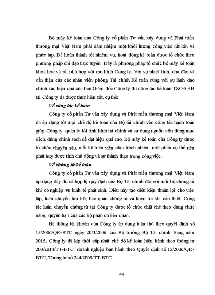 image for page Hoàn thiện kế toán tài sản cố định hữu hình tại công ty cổ phần tư vấn xây dựng và phát triển thương mại việt nam